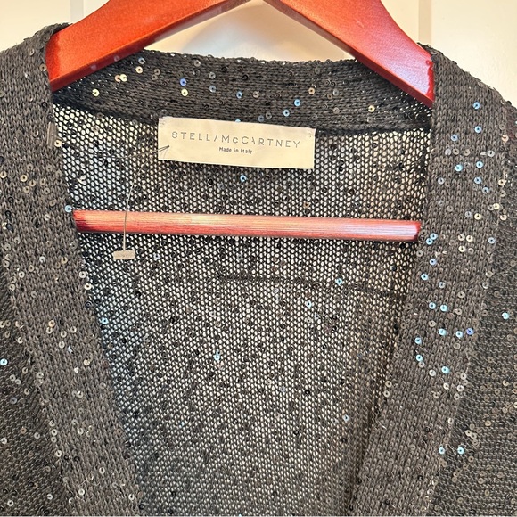 Made in Italy Stella McCarney Black Bling Bling Cardigan Size: US6 Spring - Picture 6 of 11
